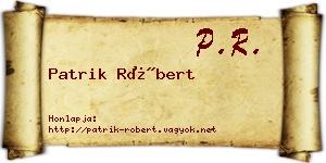 Patrik Róbert névjegykártya